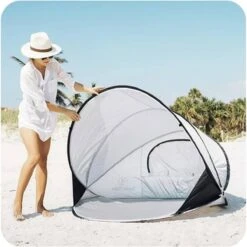 Deryan Luxe Pop Up Strandtent XXL - Anti-UV 50+ - Zilver -Outdoor Kampeeruitrusting Winkel 1200x1200 1507