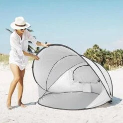 Deryan Luxe Pop Up Strandtent XXL - Anti-UV 50+ - Zilver -Outdoor Kampeeruitrusting Winkel 1200x1200 1508