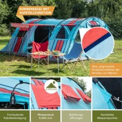 Skandika Gotland Tunneltent Voor 6 Personen, Grote Familietent In Racing-design, Ingenaaide Tentbodem, Waterdicht, 5000 Mm Waterkolom, Slaapcabine Met Scheidingswand, Muggennet (let Op, Komt Met Kleurfouten) -Outdoor Kampeeruitrusting Winkel 1200x1200 1523