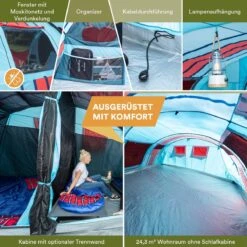 Skandika Gotland Tunneltent Voor 6 Personen, Grote Familietent In Racing-design, Ingenaaide Tentbodem, Waterdicht, 5000 Mm Waterkolom, Slaapcabine Met Scheidingswand, Muggennet (let Op, Komt Met Kleurfouten) -Outdoor Kampeeruitrusting Winkel 1200x1200 1526