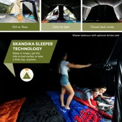 Skandika Montana 8 Sleeper Tent – Tunneltent – 8 Persoons Familietent - Campingtent – Sleeper Technology (2 Tot 4 Extra Donkere Slaapcabines) – Ingenaaide Tentvloer - Muggengaas – 700 X 310 X 200 Cm (LxBxH) – 5000mm Waterkolom – Kamperen – Blauw/wit 3 Skandika Montana 8 Sleeper Tent – Tunneltent – 8 Persoons Familietent - Campingtent – Sleeper Technology (2 Tot 4 Extra Donkere Slaapcabines) – Ingenaaide Tentvloer - Muggengaas – 700 X 310 X 200 Cm (LxBxH) – 5000mm Waterkolom – Kamperen – Blauw/wit -Outdoor Kampeeruitrusting Winkel 1200x1200 1570