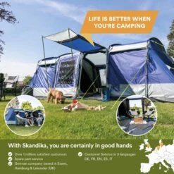 Skandika Montana 8 Sleeper Tent – Tunneltent – 8 Persoons Familietent - Campingtent – Sleeper Technology (2 Tot 4 Extra Donkere Slaapcabines) – Ingenaaide Tentvloer - Muggengaas – 700 X 310 X 200 Cm (LxBxH) – 5000mm Waterkolom – Kamperen – Blauw/wit 6 Skandika Montana 8 Sleeper Tent – Tunneltent – 8 Persoons Familietent - Campingtent – Sleeper Technology (2 Tot 4 Extra Donkere Slaapcabines) – Ingenaaide Tentvloer - Muggengaas – 700 X 310 X 200 Cm (LxBxH) – 5000mm Waterkolom – Kamperen – Blauw/wit -Outdoor Kampeeruitrusting Winkel 1200x1200 1573