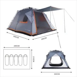 Where Tomorrow Gezinstent Met Zonnendak 300X395X200 Cm- Grijs - 5 Persoons -Outdoor Kampeeruitrusting Winkel 1200x1200 1608