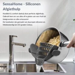 SensaHome- Siliconen Vergiet - Keuken Afgietdeksel - Afgiethulp - Siliconen - BPA Vrij - Grijs -Outdoor Kampeeruitrusting Winkel 1200x1200 1728