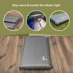 Skandika Easy Single Zelfopblaasbaar Slaapmat – Slaapmat – Slaapmat Zelfopblazend – Logeerbed – Polyester, PVC - Premium Zelfopblazend Luchtbed, Antislip-materiaal, Ideaal Voor Camping – Outdoor, Camping – Kamperen – 196 X 60 X 10 Cm – 3.2kg - Grijs -Outdoor Kampeeruitrusting Winkel 1200x1200 1856