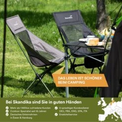 Skandika Campingstoel Compact – Campingstoelen - Campingstoel Tot 150 Kg Belastbaar - Kampeerstoel, Visstoel, Kleine Pakmaat, Opvouwbaar, Stabiel, Licht, Comfortabel Gepolsterd – Draagtas Meegeleverd - Vouwstoel – Zwart -Outdoor Kampeeruitrusting Winkel 1200x1200 237