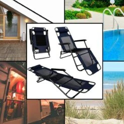 Ligstoel 180x60cm - Opvouwbaar Campingstoel Ligbed Strandstoel Tuinstoel Vouwligstoel Blauw -Outdoor Kampeeruitrusting Winkel 1200x1200 256