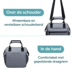 ForDig Lunchtas Grijs - Koeltas Gemaakt Van 600D Polyester Met PEVA-Voering - Ruimte Voor Lunchtrommel / Snacks / Blikjes - Koel Tas Met Mesh Opbergruimtes En Ruimte Voor Bestek - Lunch Tas Cool Bag - Coolerbag - Kleine Cooler -Outdoor Kampeeruitrusting Winkel 1200x1200 456