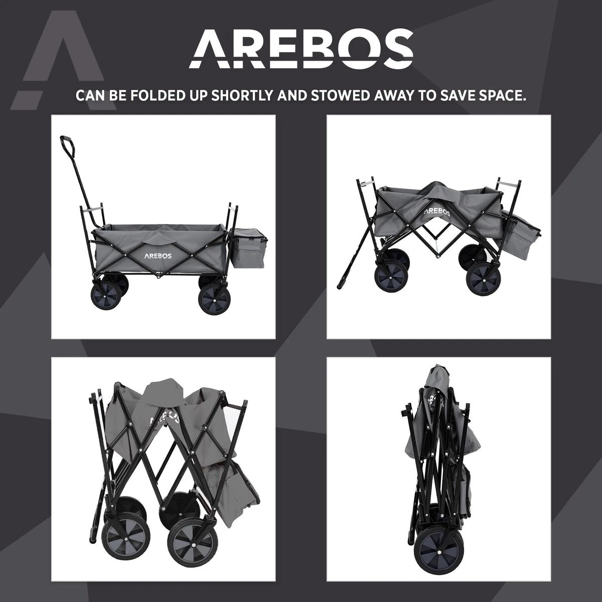 AREBOS Handwagen Vouwbare dak Handwagen Vouwbare Trolley Uitrustingswagen Grijs AREBOS Handwagen Vouwbare Dak Handwagen Vouwbare Trolley Uitrustingswagen Grijs -Outdoor Kampeeruitrusting Winkel 1200x1200 801