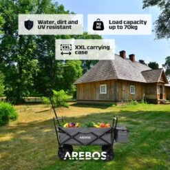 AREBOS Handwagen Vouwbare Dak Handwagen Vouwbare Trolley Uitrustingswagen Grijs 5 AREBOS Handwagen Vouwbare Dak Handwagen Vouwbare Trolley Uitrustingswagen Grijs -Outdoor Kampeeruitrusting Winkel 1200x1200 804