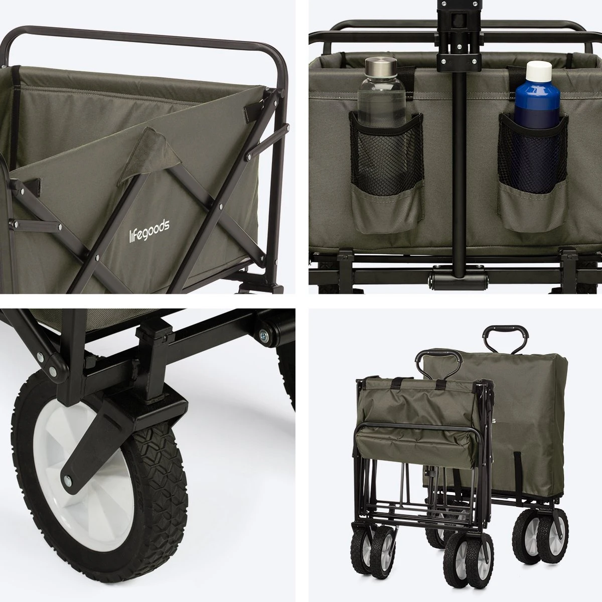 LifeGoods Bolderkar - Opvouwbaar - Draaibare wielen - 2 Standen - 70KG Draagkracht - Groen LifeGoods Bolderkar - Opvouwbaar - Draaibare Wielen - 2 Standen - 70KG Draagkracht - Groen -Outdoor Kampeeruitrusting Winkel 1200x1200 826