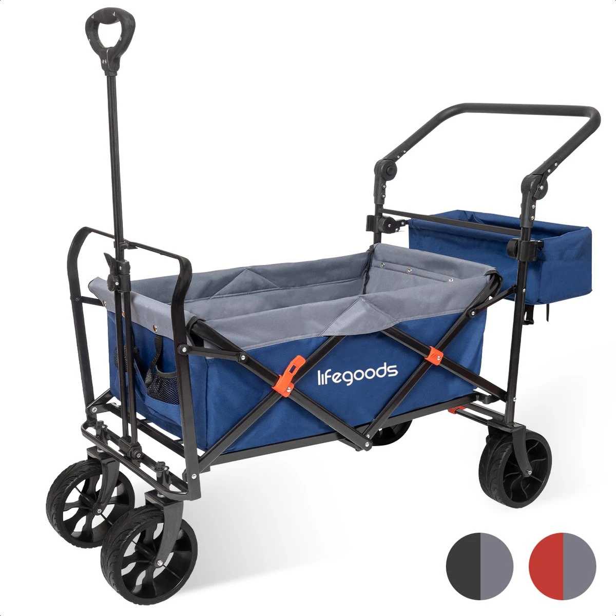LifeGoods Bolderkar - Opvouwbaar - tot 120KG - 103L - Extra Draagtas en Duwstang - Wasbaar Polyester - 98x45cm - Blauw/Grijs LifeGoods Bolderkar - Opvouwbaar - Tot 120KG - 103L - Extra Draagtas En Duwstang - Wasbaar Polyester - 98x45cm - Blauw/Grijs -Outdoor Kampeeruitrusting Winkel 1200x1200 827