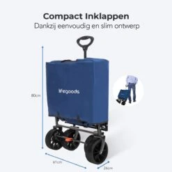 LifeGoods Bolderkar - Opvouwbaar - Tot 120KG - 103L - Extra Draagtas En Duwstang - Wasbaar Polyester - 98x45cm - Blauw/Grijs 6 LifeGoods Bolderkar - Opvouwbaar - Tot 120KG - 103L - Extra Draagtas En Duwstang - Wasbaar Polyester - 98x45cm - Blauw/Grijs -Outdoor Kampeeruitrusting Winkel 1200x1200 833