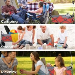 LifeGoods Bolderkar - Opvouwbaar - Tot 80KG - 94L - Wasbaar Polyester - 98x45cm - Rood/Grijs -Outdoor Kampeeruitrusting Winkel 1200x1200 850