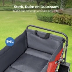 LifeGoods Bolderkar - Opvouwbaar - Tot 80KG - 94L - Wasbaar Polyester - 98x45cm - Rood/Grijs -Outdoor Kampeeruitrusting Winkel 1200x1200 852