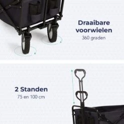 LifeGoods Bolderkar - Opvouwbaar - Draaibare Wielen - 2 Standen - 70KG Draagkracht - Zwart 3 LifeGoods Bolderkar - Opvouwbaar - Draaibare Wielen - 2 Standen - 70KG Draagkracht - Zwart -Outdoor Kampeeruitrusting Winkel 1200x1200 859