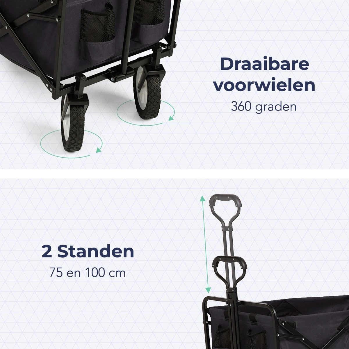 LifeGoods Bolderkar - Opvouwbaar - Draaibare wielen - 2 Standen - 70KG Draagkracht - Zwart LifeGoods Bolderkar - Opvouwbaar - Draaibare Wielen - 2 Standen - 70KG Draagkracht - Zwart -Outdoor Kampeeruitrusting Winkel 1200x1200 859