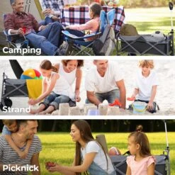 LifeGoods Bolderkar - Opvouwbaar - Tot 80KG - 94L - Wasbaar Polyester - 98x45cm - Zwart/Grijs -Outdoor Kampeeruitrusting Winkel 1200x1200 870