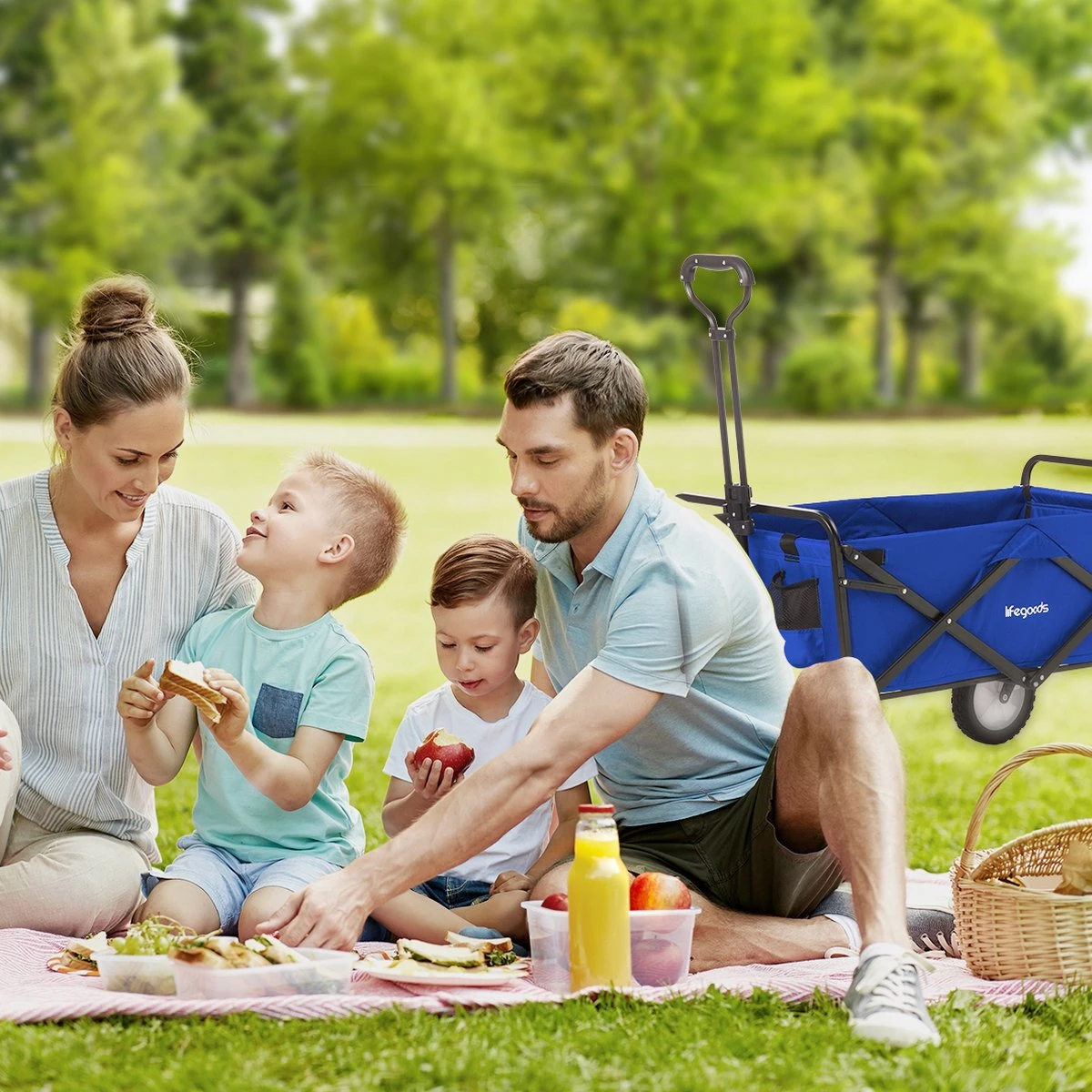 LifeGoods Bolderkar - Opvouwbaar - Draaibare wielen - 2 Standen - 70KG Draagkracht - Blauw LifeGoods Bolderkar - Opvouwbaar - Draaibare Wielen - 2 Standen - 70KG Draagkracht - Blauw -Outdoor Kampeeruitrusting Winkel 1200x1200 889