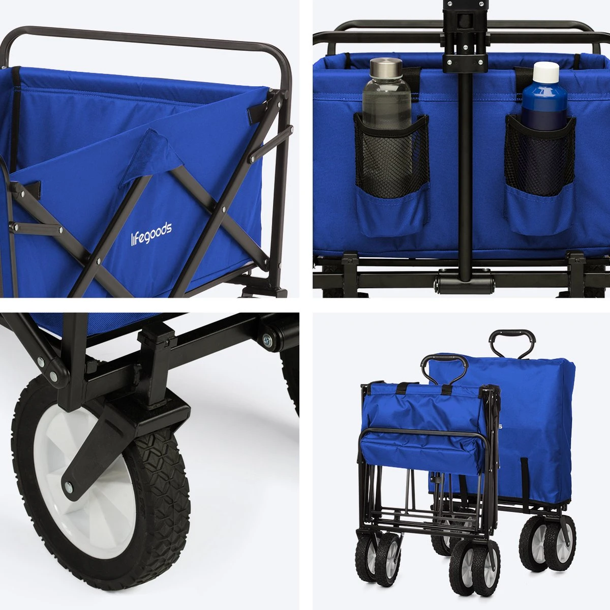 LifeGoods Bolderkar - Opvouwbaar - Draaibare wielen - 2 Standen - 70KG Draagkracht - Blauw LifeGoods Bolderkar - Opvouwbaar - Draaibare Wielen - 2 Standen - 70KG Draagkracht - Blauw -Outdoor Kampeeruitrusting Winkel 1200x1200 891