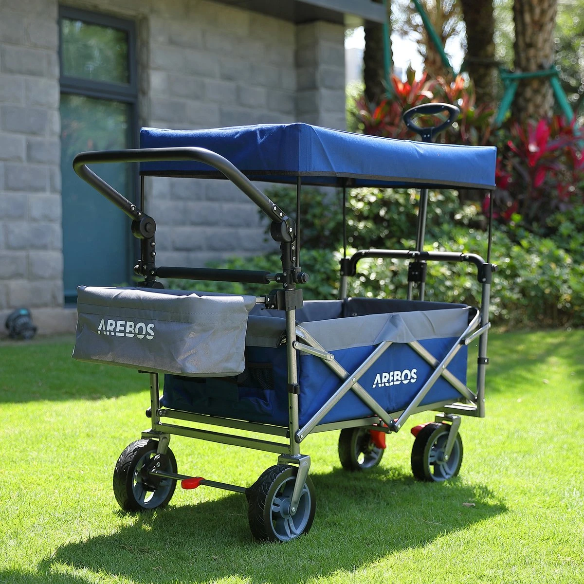 AREBOS Premium Steekwagen met dak Opvouwbare Tuinkar Handkar Bolderkar blauw / grijs AREBOS Premium Steekwagen Met Dak Opvouwbare Tuinkar Handkar Bolderkar Blauw / Grijs -Outdoor Kampeeruitrusting Winkel 1200x1200 954