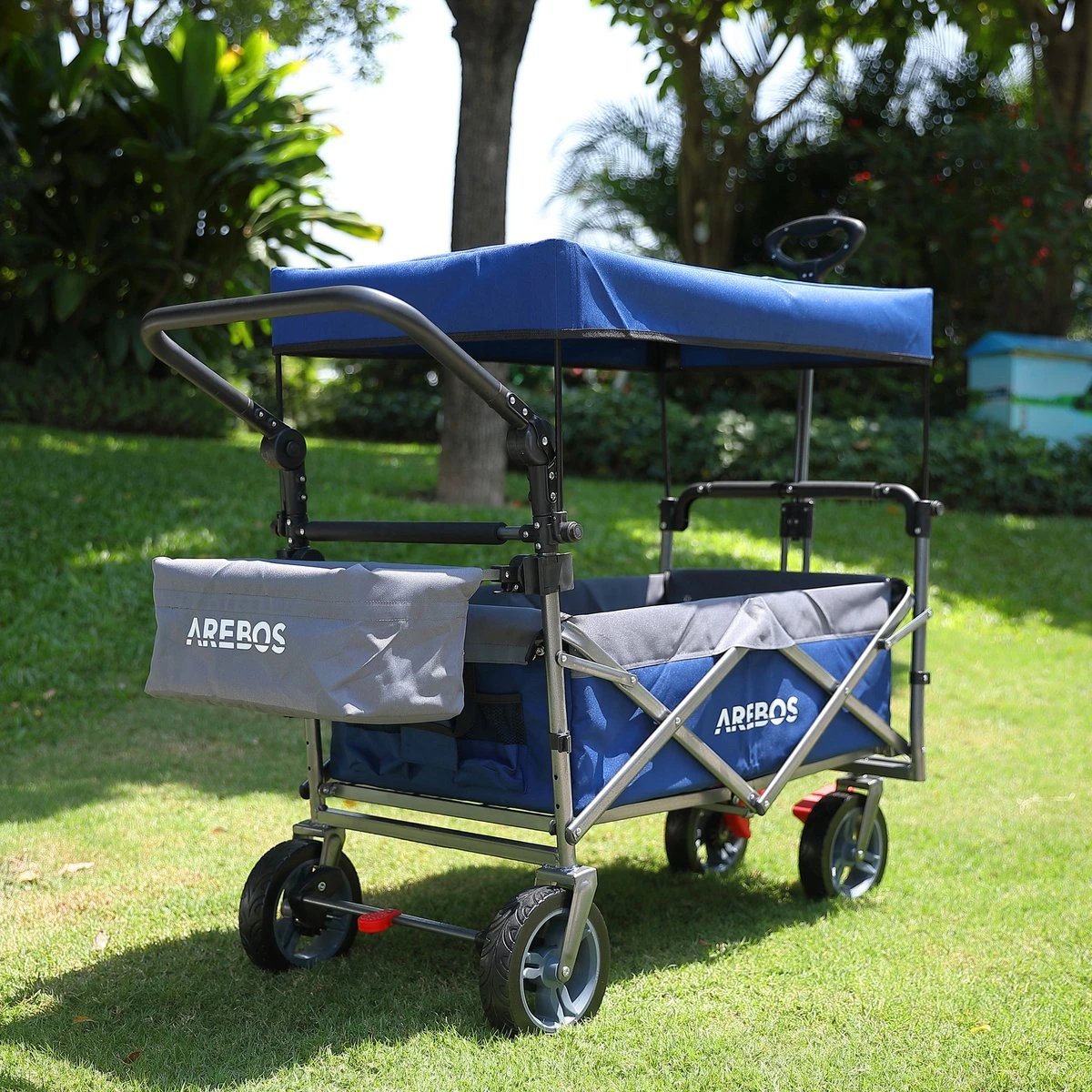 AREBOS Premium Steekwagen met dak Opvouwbare Tuinkar Handkar Bolderkar blauw / grijs AREBOS Premium Steekwagen Met Dak Opvouwbare Tuinkar Handkar Bolderkar Blauw / Grijs -Outdoor Kampeeruitrusting Winkel 1200x1200 955