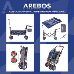 AREBOS Premium Steekwagen Met Dak Opvouwbare Tuinkar Handkar Bolderkar Blauw / Grijs 8 AREBOS Premium Steekwagen Met Dak Opvouwbare Tuinkar Handkar Bolderkar Blauw / Grijs -Outdoor Kampeeruitrusting Winkel 1200x1200 957