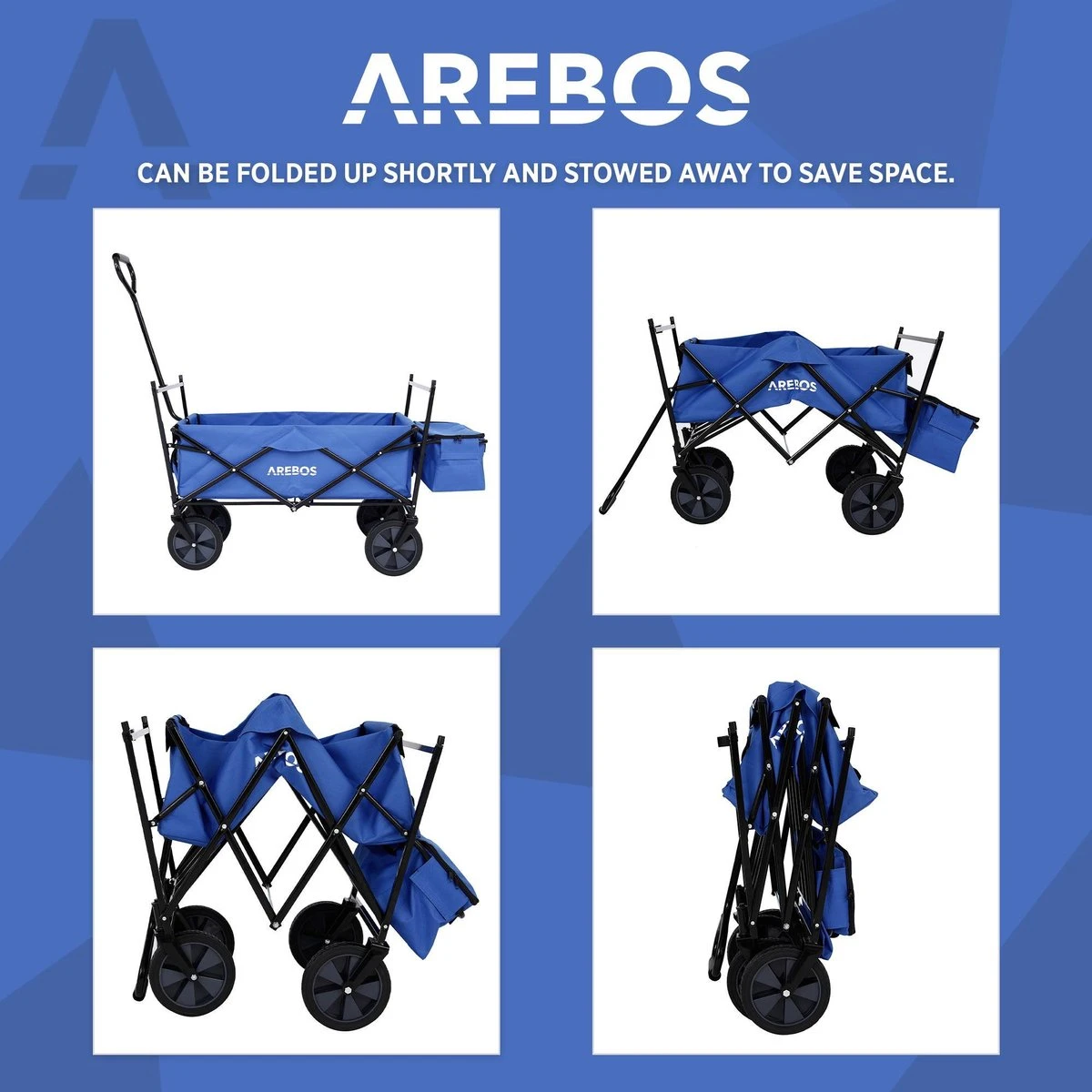 AREBOS Handwagen Vouwbare dak Handwagen Vouwbare Trolley Uitrustingswagen Blauw AREBOS Handwagen Vouwbare Dak Handwagen Vouwbare Trolley Uitrustingswagen Blauw -Outdoor Kampeeruitrusting Winkel 1200x1200 973