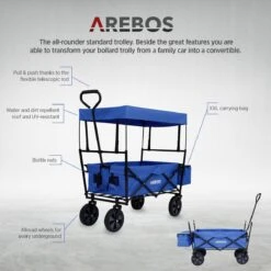 AREBOS Handwagen Vouwbare Dak Handwagen Vouwbare Trolley Uitrustingswagen Blauw 7 AREBOS Handwagen Vouwbare Dak Handwagen Vouwbare Trolley Uitrustingswagen Blauw -Outdoor Kampeeruitrusting Winkel 1200x1200 974