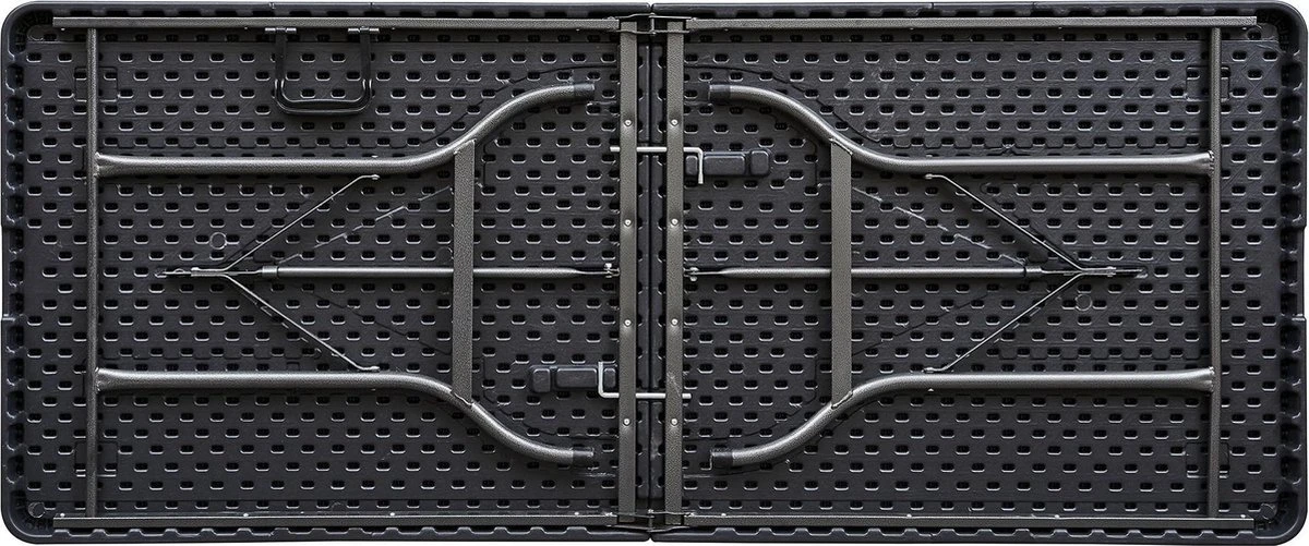 ERRO Vouwtafel - houtlook - 180x74cm - zwart ERRO Vouwtafel - Houtlook - 180x74cm - Zwart -Outdoor Kampeeruitrusting Winkel 1200x501 1