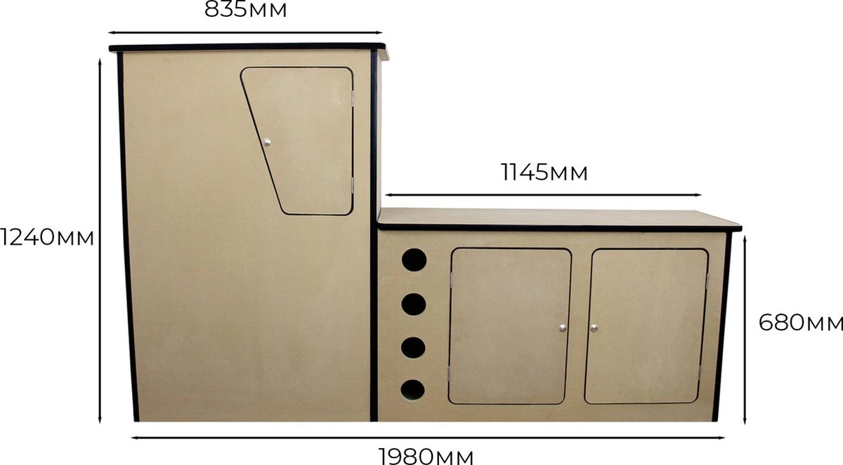 Camper Keuken MDF - Linkerkant EU - Inclusief Kledingstang + Wijnrek - Onbewerkt - Inbouw kasten Inrichting Kampeerauto Caravan Camper Keuken MDF - Linkerkant EU - Inclusief Kledingstang + Wijnrek - Onbewerkt - Inbouw Kasten Inrichting Kampeerauto Caravan -Outdoor Kampeeruitrusting Winkel