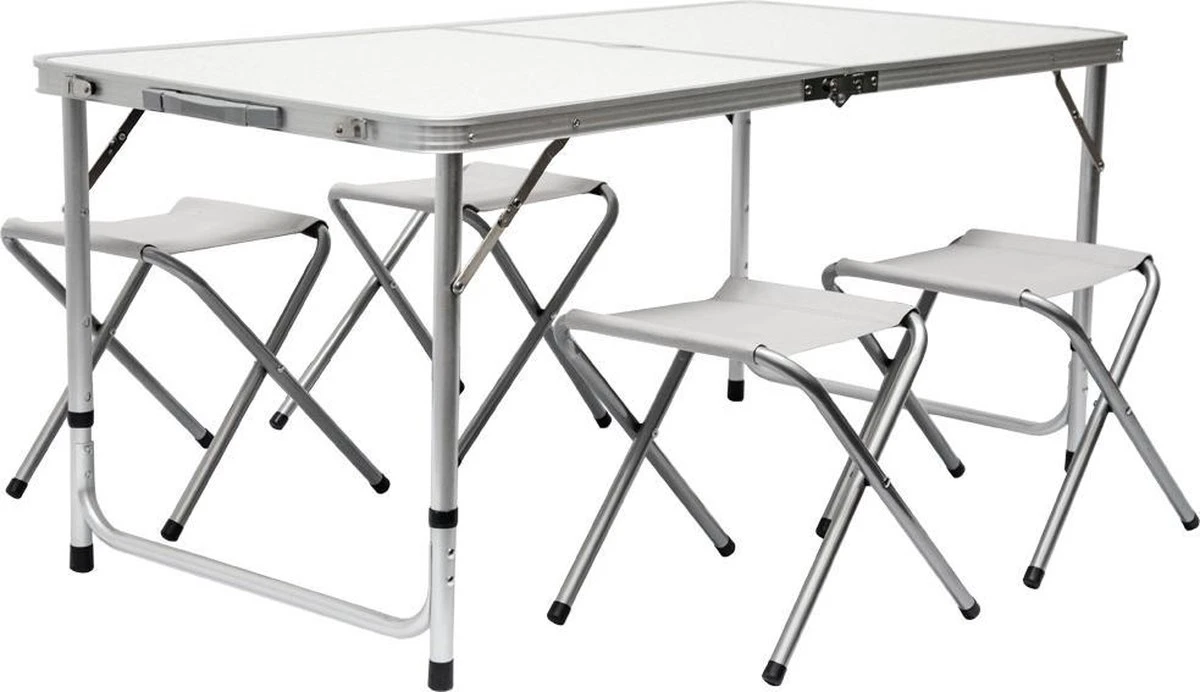 Inklapbare, in hoogte verstelbare campingtafel 120x60x70cm incl. 4 inklapbare krukken Campingtafel s Inklapbare, In Hoogte Verstelbare Campingtafel 120x60x70cm Incl. 4 Inklapbare Krukken Campingtafel S -Outdoor Kampeeruitrusting Winkel