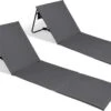 Set Van 2 Strandmatten Met Verstelbare Rugleuning - Gevuld Met Comfortschuim, Ultralicht En Opvouwbaar Om Ruimte Te Besparen – Grijs
