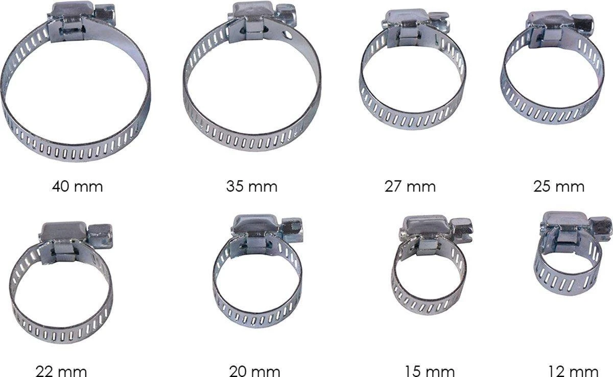 Benson Slangenklemmen Set 40 Delig – 8 Verschillende Formaten – Zilverkleurig Benson Slangenklemmen Set 40 Delig – 8 Verschillende Formaten – Zilverkleurig -Outdoor Kampeeruitrusting Winkel 1200x739 2