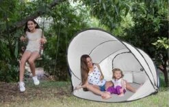 Deryan Luxe Pop Up Strandtent XXL - Anti-UV 50+ - Zilver -Outdoor Kampeeruitrusting Winkel 1200x765 4