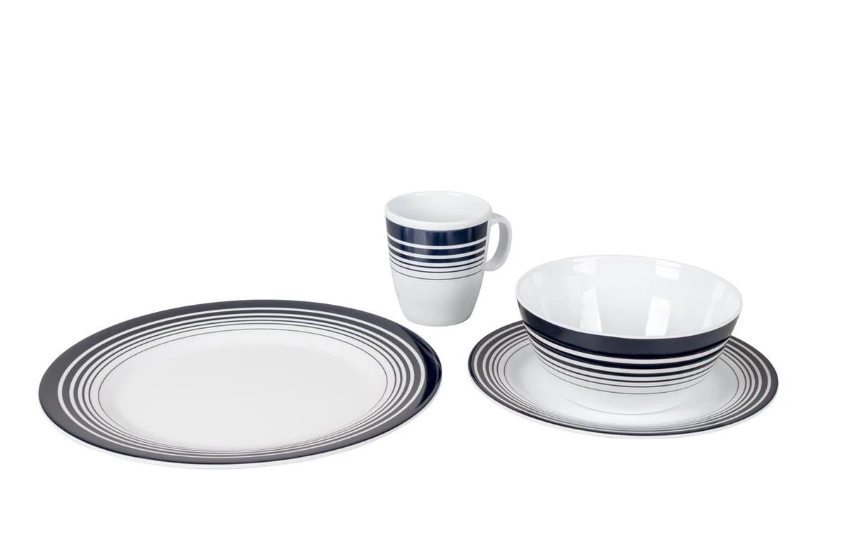 Bo-Camp - Servies - Classic - 16-Delig - Wit/Navy Bo-Camp - Servies - Classic - 16-Delig - Wit/Navy -Outdoor Kampeeruitrusting Winkel 1200x794 60