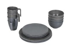 Bo-Camp Campingservies - 100% Melamine - 16-delig - Stone - Grijs -Outdoor Kampeeruitrusting Winkel 1200x794 66