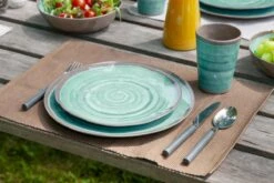 Bo-Camp Servies Halo - 12 Delig Melamine - Aqua -Outdoor Kampeeruitrusting Winkel 1200x800 160