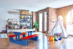 Merkloos Kinder Picknicktafel Met Parasol - Blauw -Outdoor Kampeeruitrusting Winkel 1200x800 7