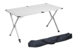 Campart Campingtafel XL TA-0806 - Opvouwbaar, Lichtgewicht En Met Verstelbare Poten - Kampeertafel Inklapbaar Inclusief Opbergtas - 140 X 80 X 70 Cm - Wit -Outdoor Kampeeruitrusting Winkel 1200x802