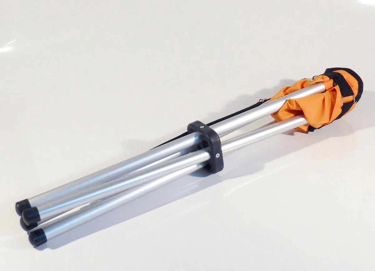 Campusit lichtgewicht camping / vis krukje - 4-poot - aluminium - Oranje Campusit Lichtgewicht Camping / Vis Krukje - 4-poot - Aluminium - Oranje -Outdoor Kampeeruitrusting Winkel