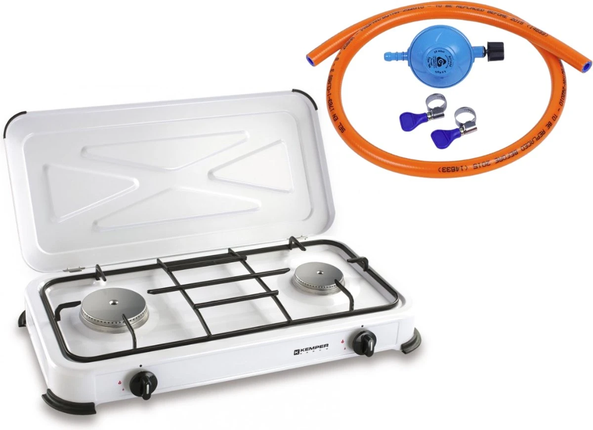 Kemper gas kooktoestel - Campingkooktoestel - INCLUSIEF Installatiesetje - met 2 RVS branders - 2600W Kemper Gas Kooktoestel - Campingkooktoestel - INCLUSIEF Installatiesetje - Met 2 RVS Branders - 2600W -Outdoor Kampeeruitrusting Winkel 1200x871 1
