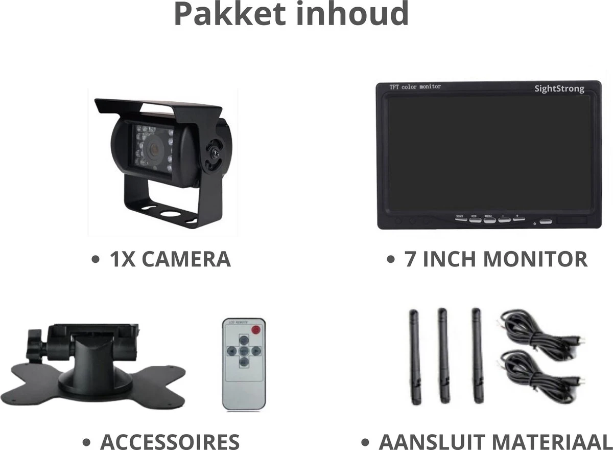 SightStrong Draadloze Achteruitrijcamera - 7” Scherm - Nachtzicht 18LED 15m SightStrong Draadloze Achteruitrijcamera - 7” Scherm - Nachtzicht 18LED 15m -Outdoor Kampeeruitrusting Winkel 1200x880 4