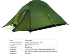 Cloud Up 3 Upgraded - Naturehike® - Tent 3 Persoons - Lichtgewicht Tent - Incl. Grondzeil - 20D 4000MM - Outdoor Kampeertent - Waterdicht - Hiking & Wandelen -Outdoor Kampeeruitrusting Winkel 1200x913 4