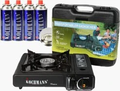 Trasnportabler Gaskocher - Draagbaar Gasvuur Met 4 Kookstel Gasflessen