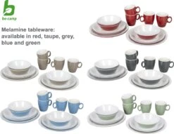 Bo-Camp Servies - Campingbord - 100% Melamine - 16-delig - Grijs -Outdoor Kampeeruitrusting Winkel 1200x928 2