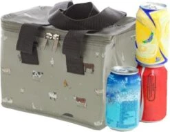 Kleine Koeltas Voor Lunch Grijs Met Boerderij Dieren Print 16 X 21 X 14 Cm 4,7 Liter - Koeltassen -Outdoor Kampeeruitrusting Winkel 1200x928