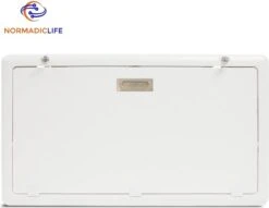 Merkloos NormadicLife® - Outdoor – Opklapbare Tafel - Eettafel – Tafel Voor Buitenkeuken - Caravan – Camper – Picknicktafel - Ingebouwd Ledlicht – Wit -Outdoor Kampeeruitrusting Winkel 1200x929