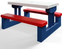 Merkloos Kinder Picknicktafel Met Parasol - Blauw -Outdoor Kampeeruitrusting Winkel 1200x944