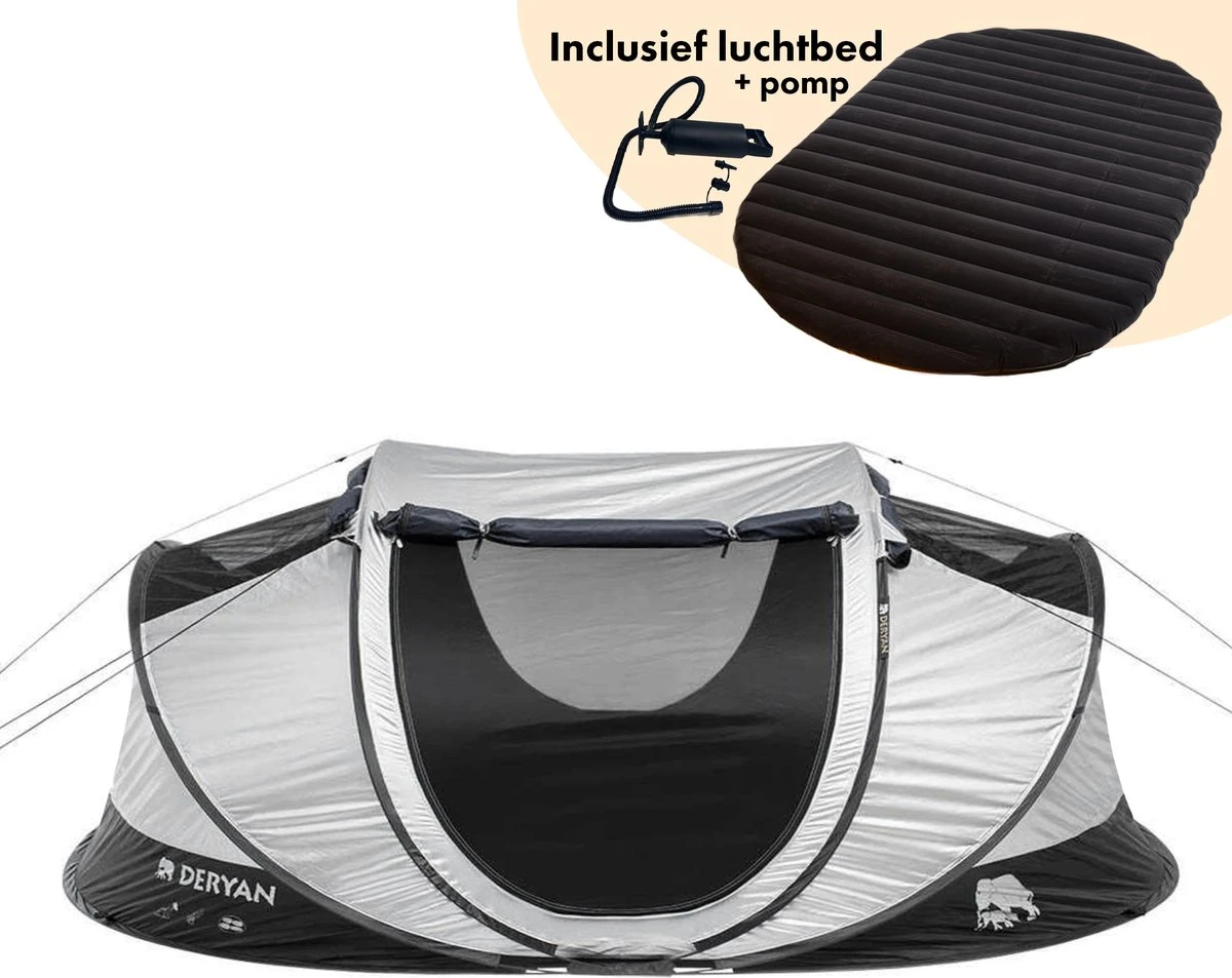 Deryan Cocoon Pop Up Tent - Luchtbed - Luchtpomp - 4 persoons - Zilver Deryan Cocoon Pop Up Tent - Luchtbed - Luchtpomp - 4 Persoons - Zilver -Outdoor Kampeeruitrusting Winkel 1200x953 4